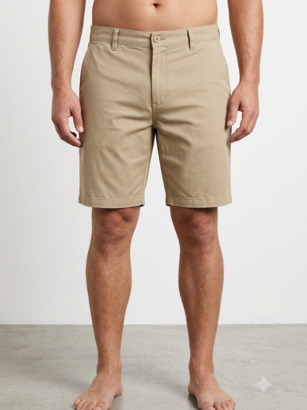 Rumors Men's Khaki Chino Shorts Size Large Cotton Cuffed Casual Flat Front